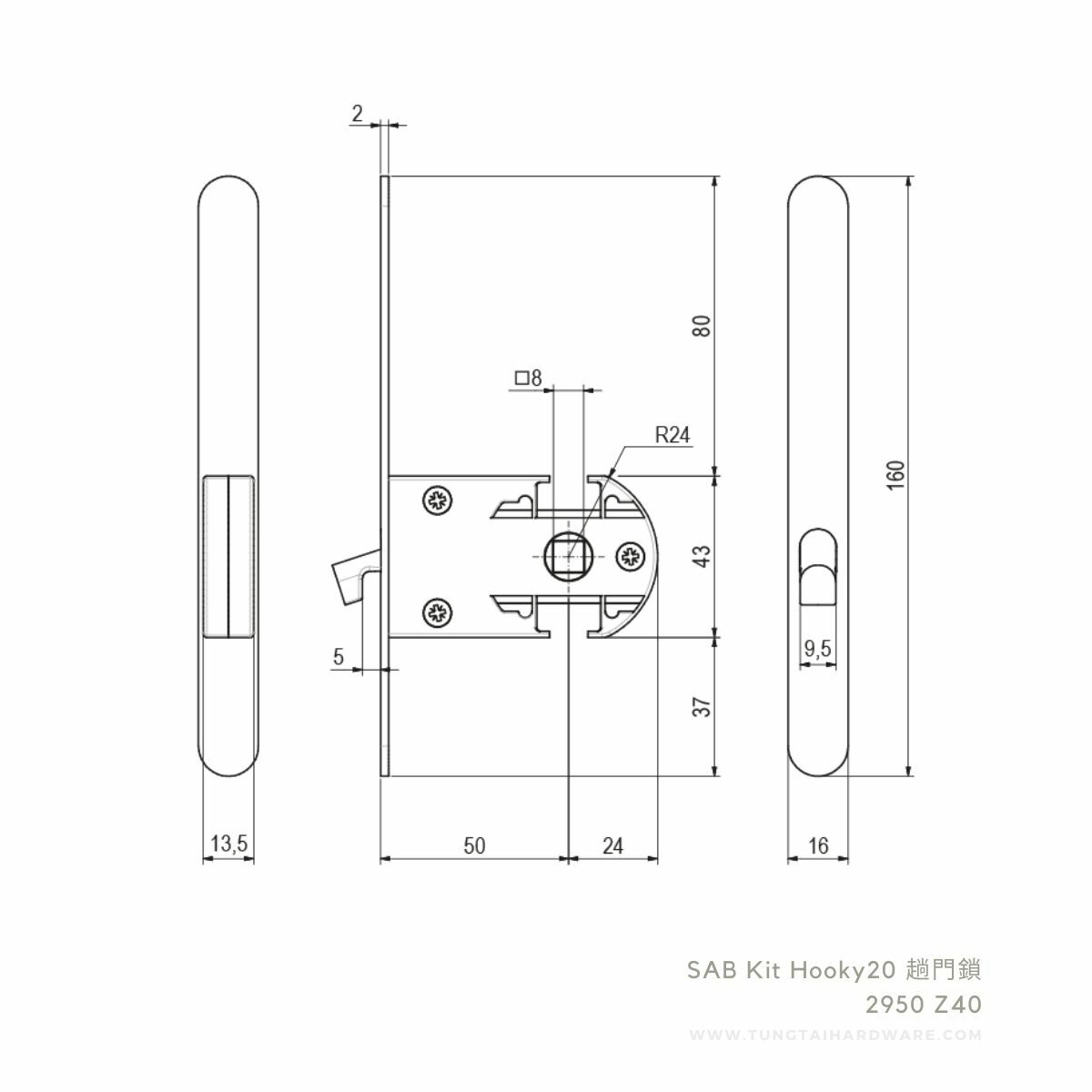 sab 趟門鎖芯尺寸圖