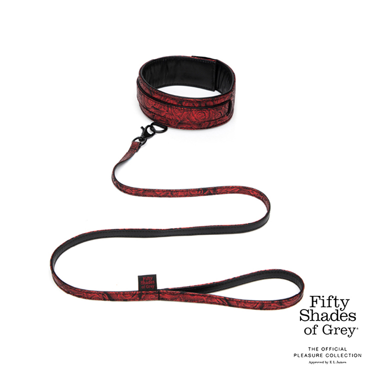 格雷的五十道陰影 黑紅玫瑰項圈牽引鏈套組