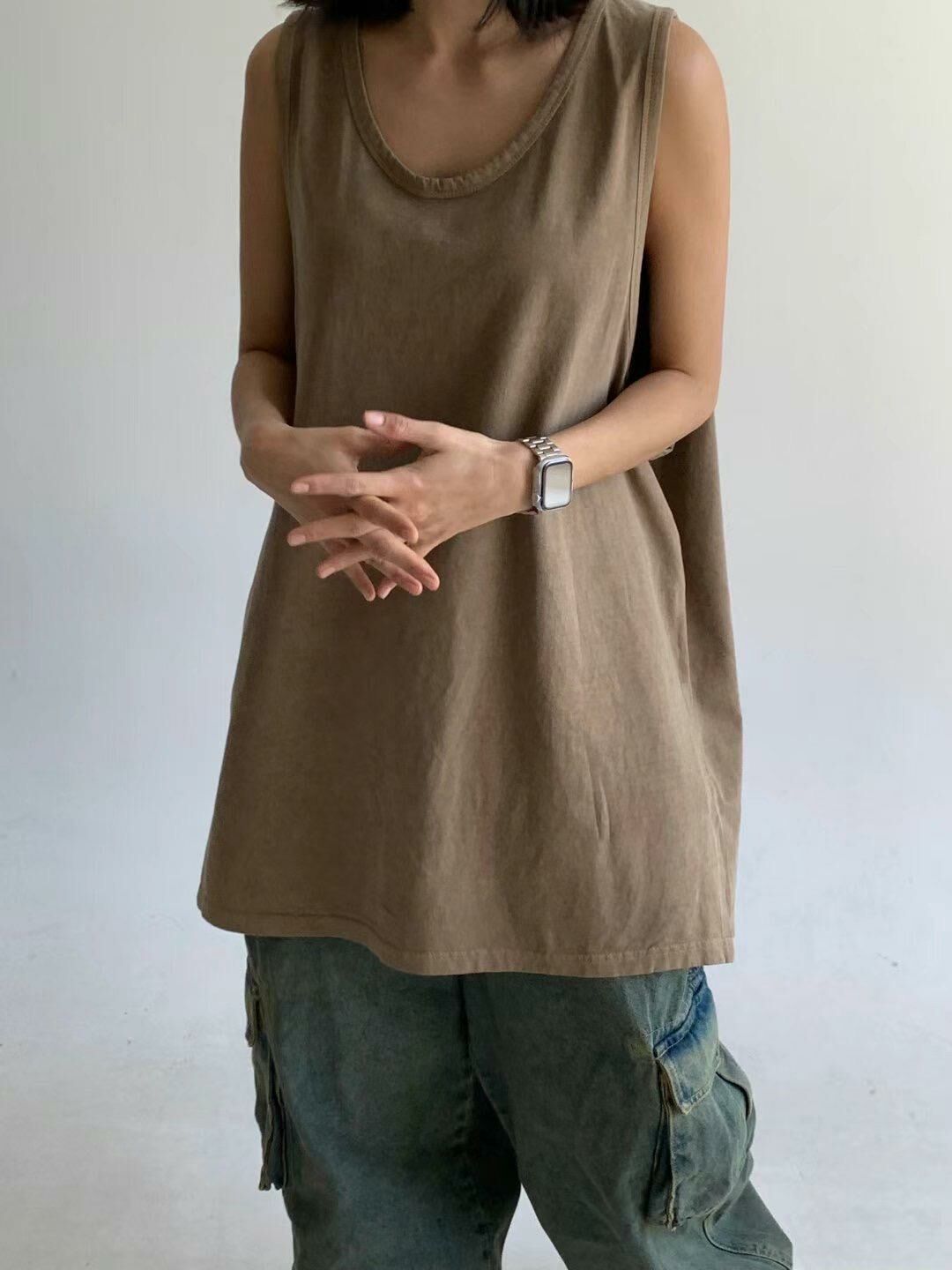 洗水淨色背心 SCOPE-047V