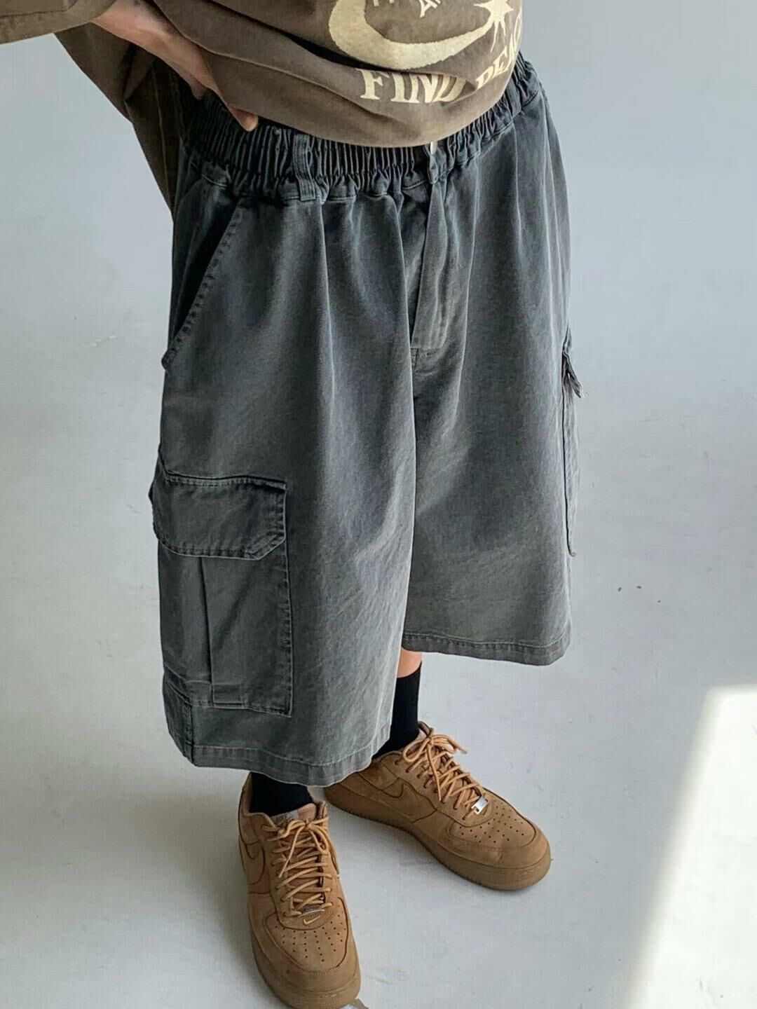 洗水淨色工裝短褲 SCOPE-048P