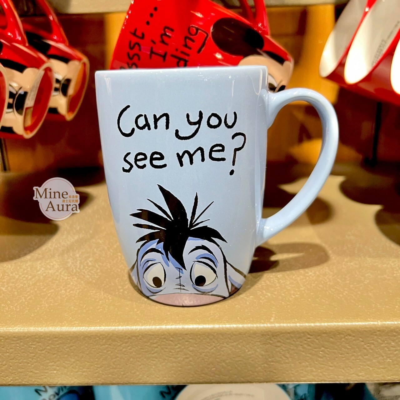 屹耳 Eeyore 半臉圖案 淡藍色 陶瓷馬克杯 水杯 小熊維尼 Winnie the Pooh -上海迪士尼樂園