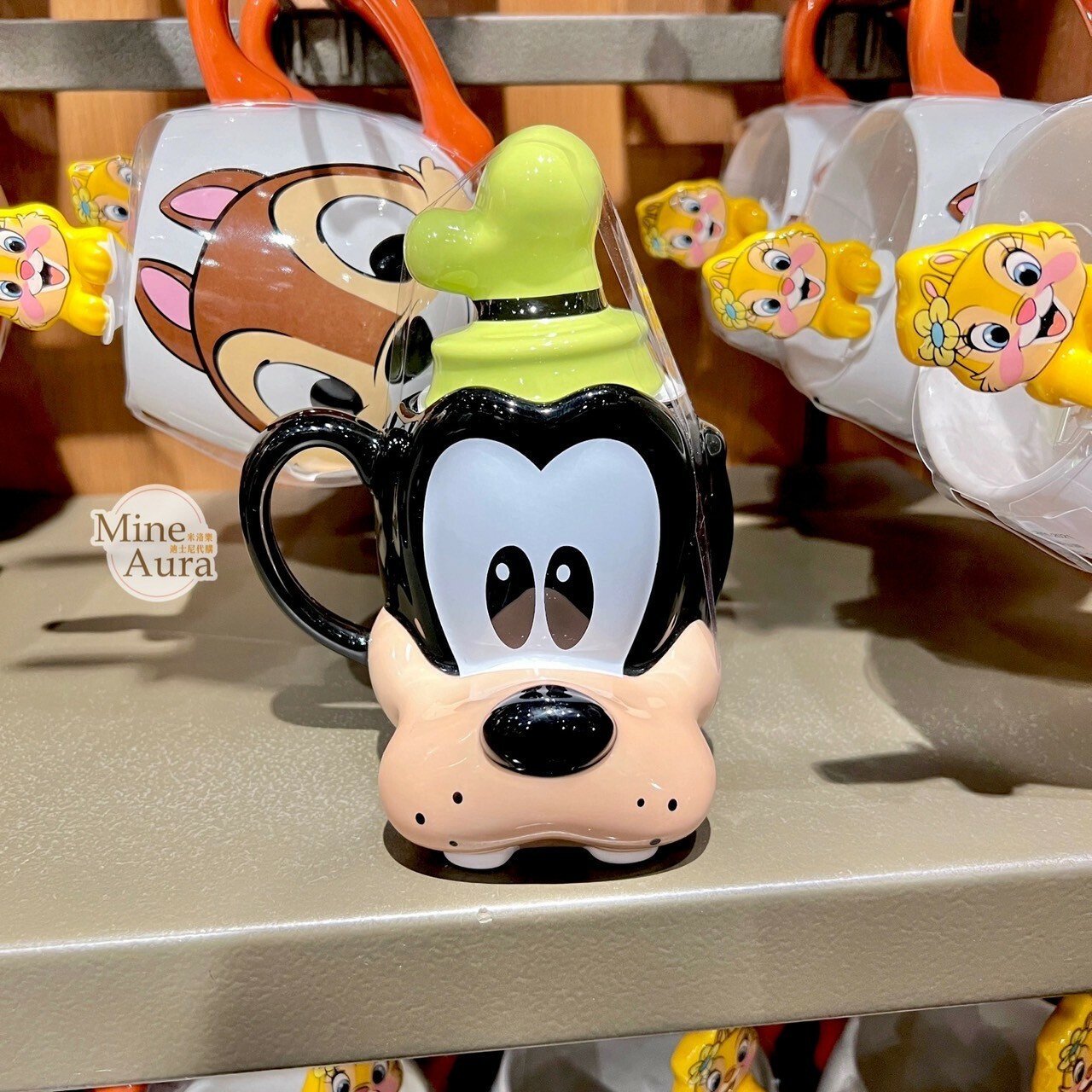 高飛狗 Goofy 大頭造型 附蓋 馬克杯 水杯 -上海迪士尼樂園