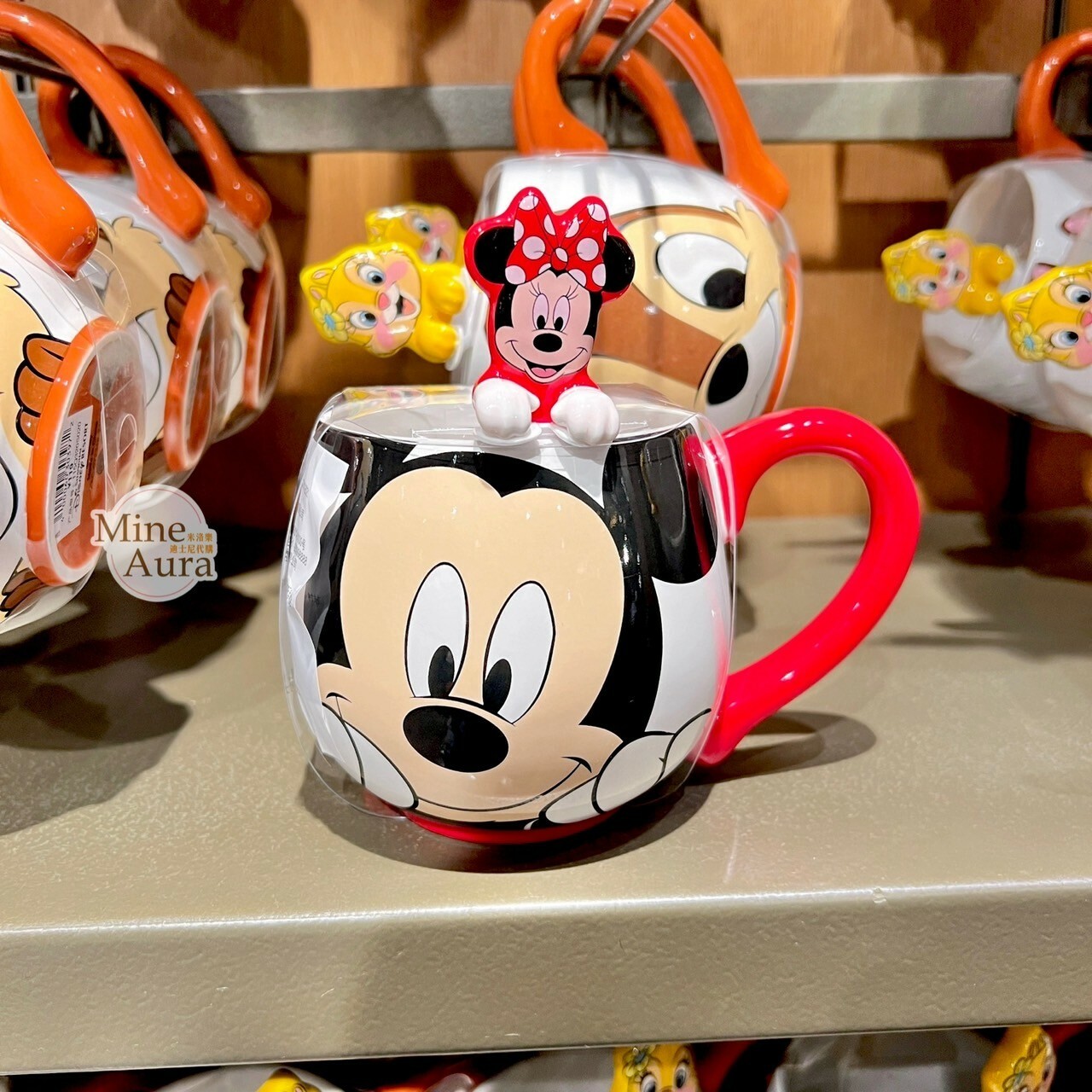 米奇 Mickey 大臉圖案 米妮 Minnie 湯勺+馬克杯 組 水杯 -上海迪士尼樂園