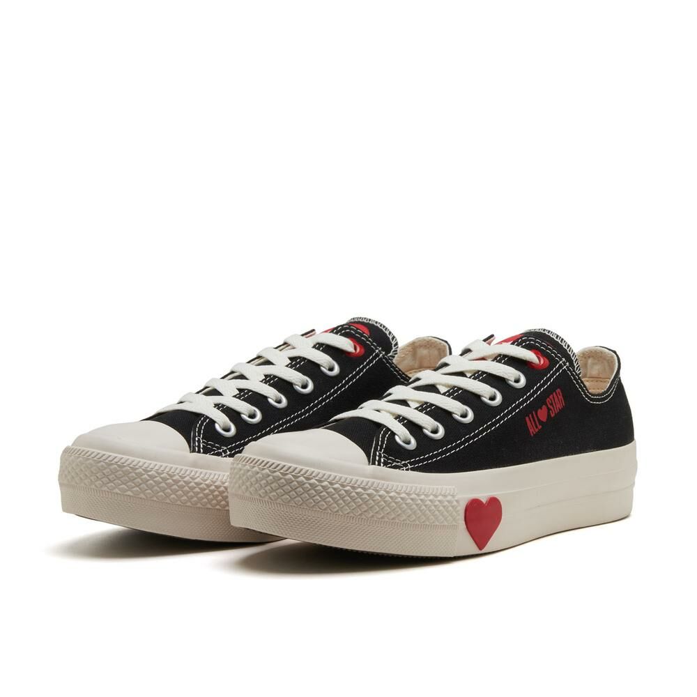 Converse AS Plts Manyhearts OX 日本限定 黑色 愛心 增高 厚底 帆布鞋 31312762