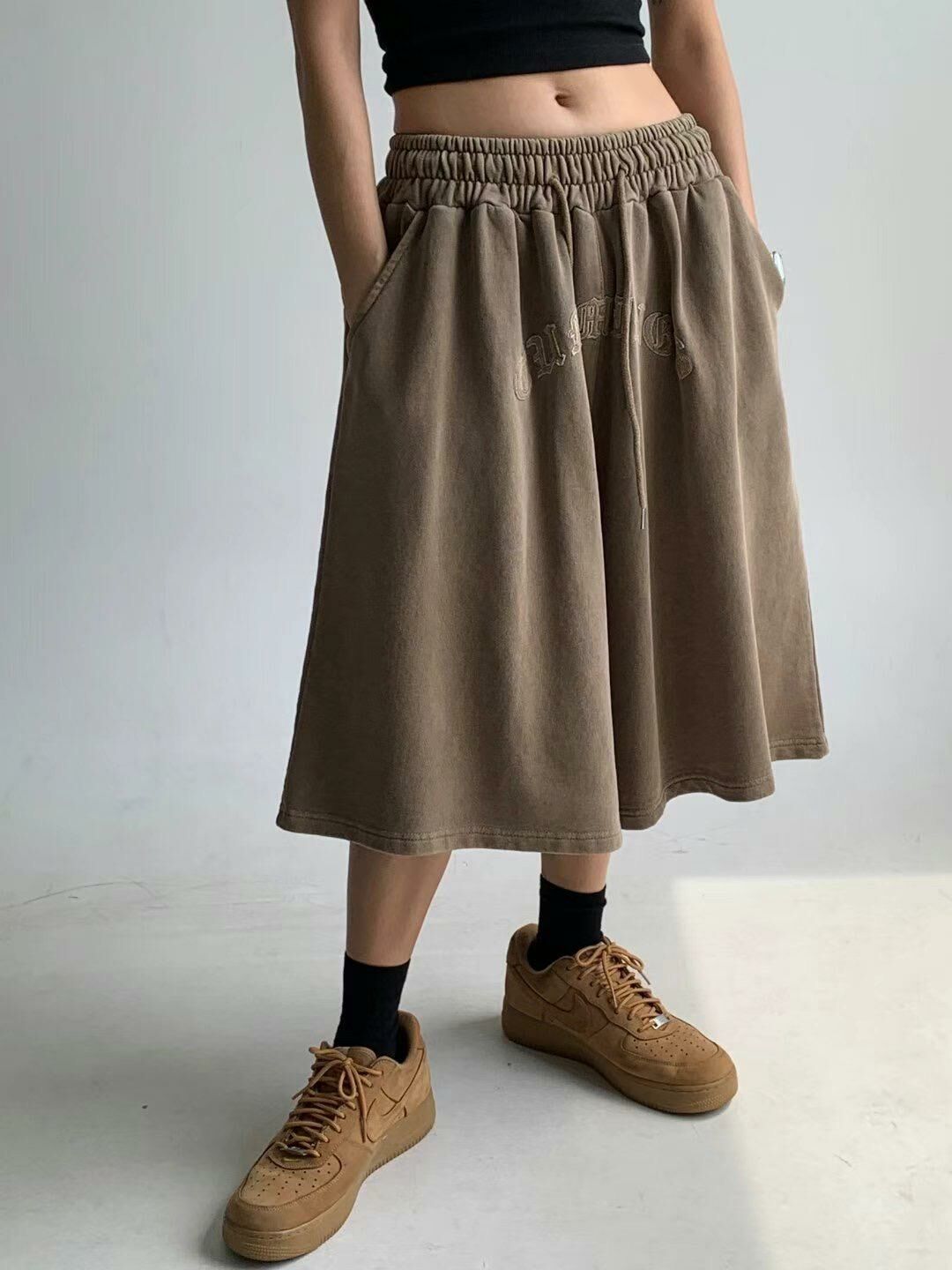 洗水淨色英文字短褲 SCOPE-053P