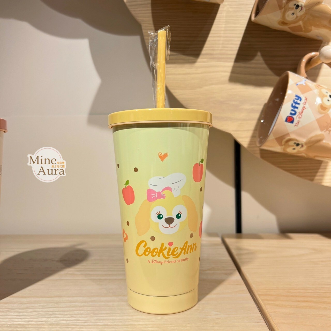 可琦安 餅乾 CookieAnn 不鏽鋼 吸管 水杯 飲料杯 -上海迪士尼樂園