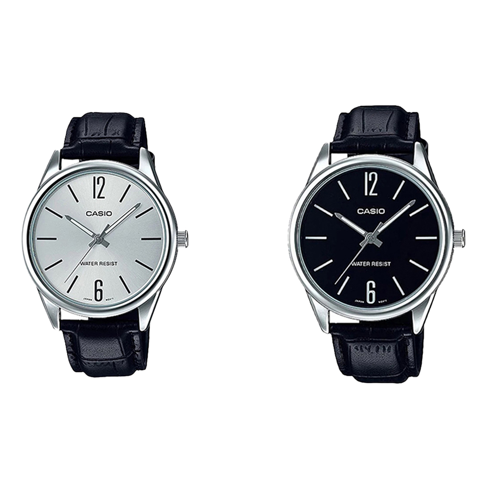 【CASIO 卡西歐】指針錶 情侶對錶 對錶 皮帶 MTP-V005L