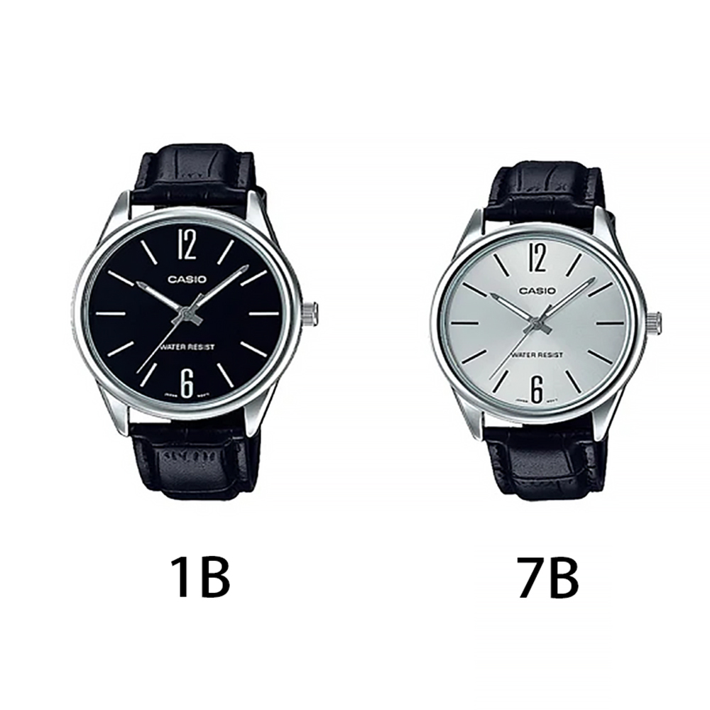 【CASIO 卡西歐】指針錶 情侶對錶 對錶 皮帶 MTP-V005L
