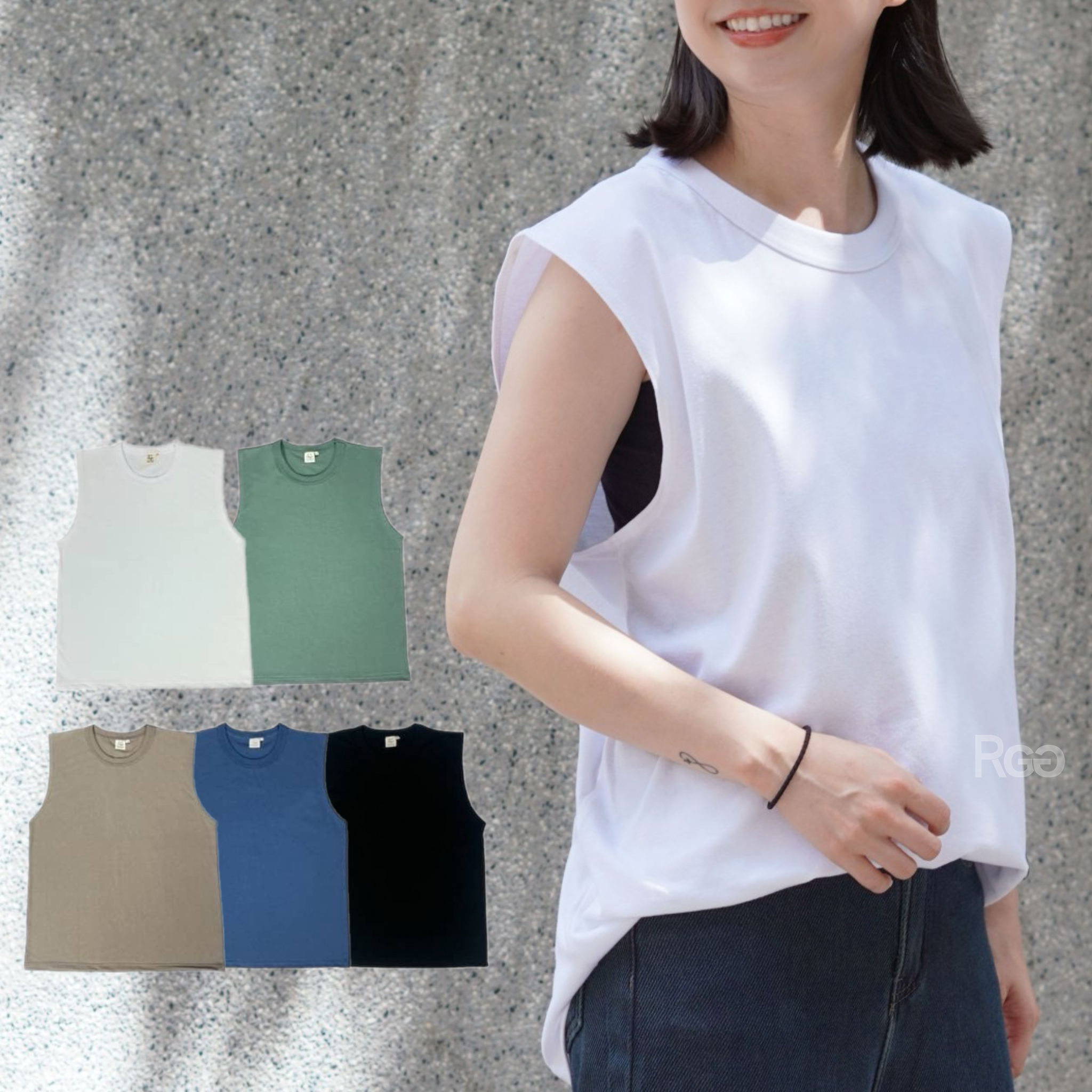 #24117 精梳棉寬肩背心