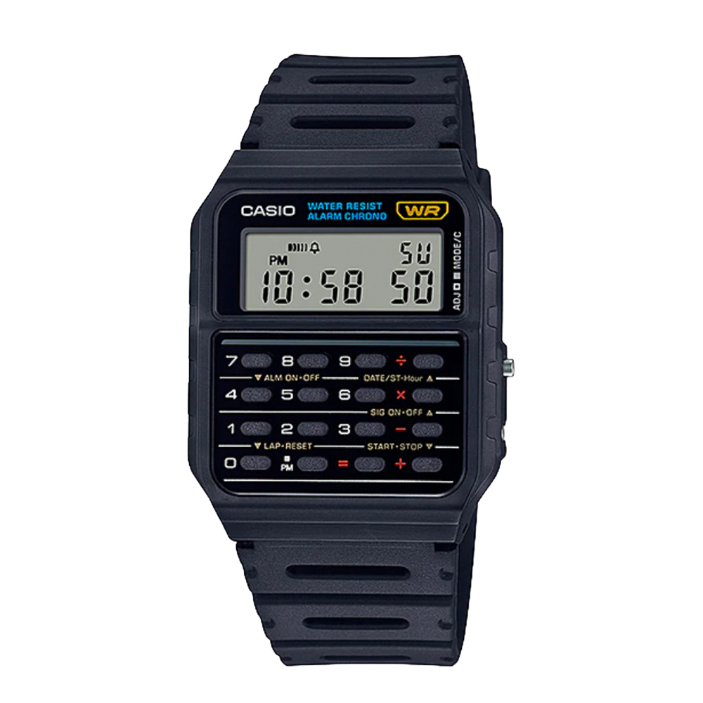 【CASIO 卡西歐】CA-53W-1Z 獨特科技感 兩地時間 計算器 回到未來 絕命毒師 經典復古 手錶