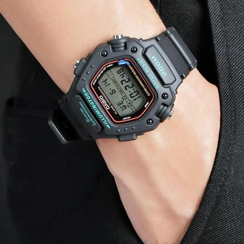 【CASIO 卡西歐】DW-290-1 實用便利 跑酷運動 街頭潮流 冷光照明 倒計時 碼錶 運動 電子錶 手錶