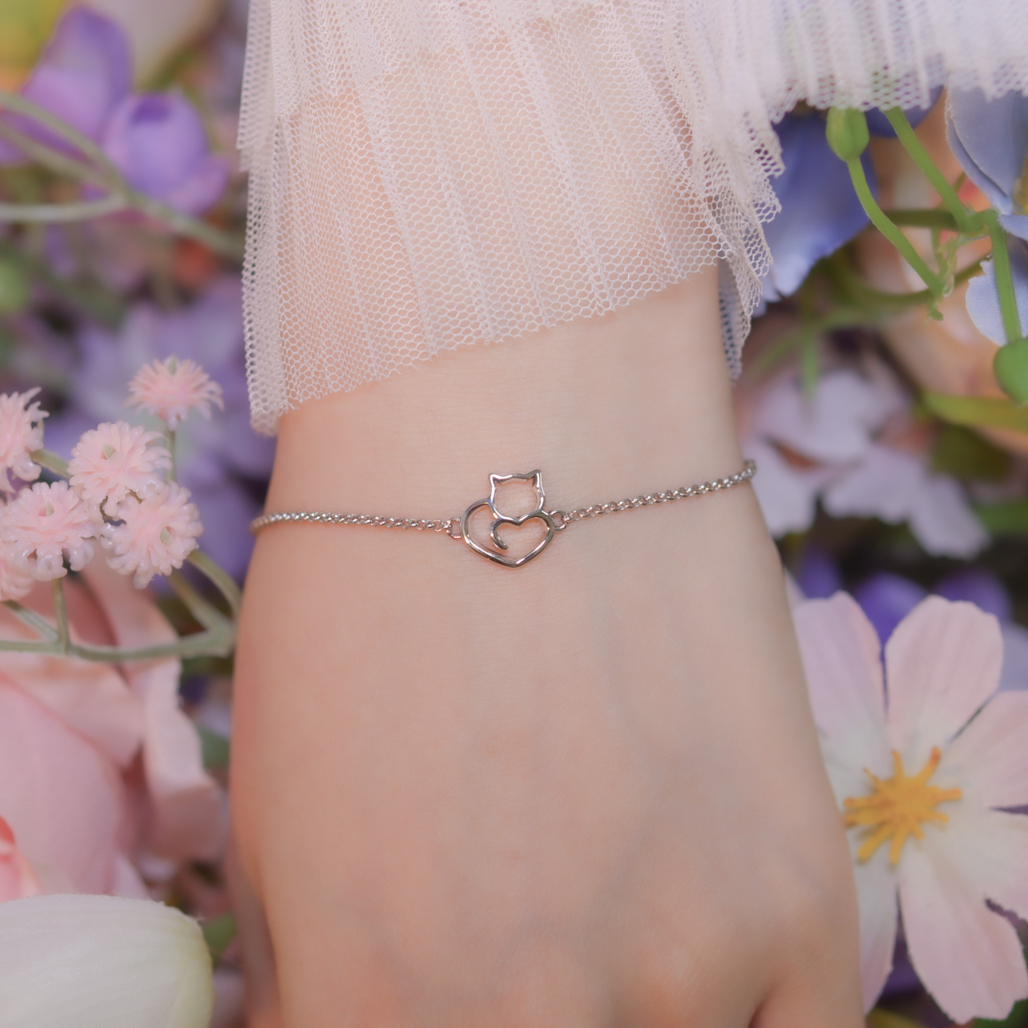 | 925銀丨心動貓咪手鏈 | BR1104 |