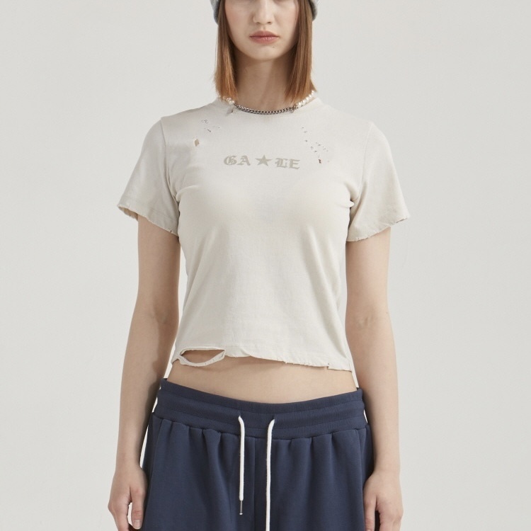 [GATELESS] WASHING CRACK T-SHIRT