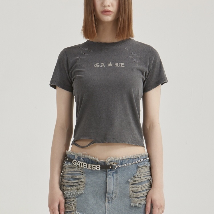 [GATELESS] WASHING CRACK T-SHIRT