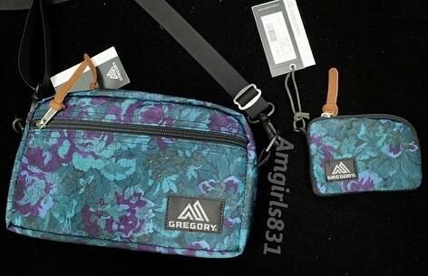 GREGORY PADDED SHOULDER POUCH M blue tapestry + GREGORY COIN WALLET Blue tapestry