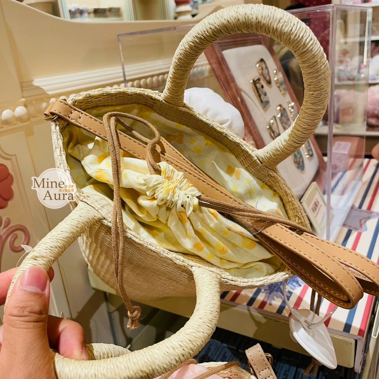 可琦安 餅乾 CookieAnn 大臉圖案 編織 束口 水桶包 手提包 托特包 斜背包 -上海迪士尼樂園