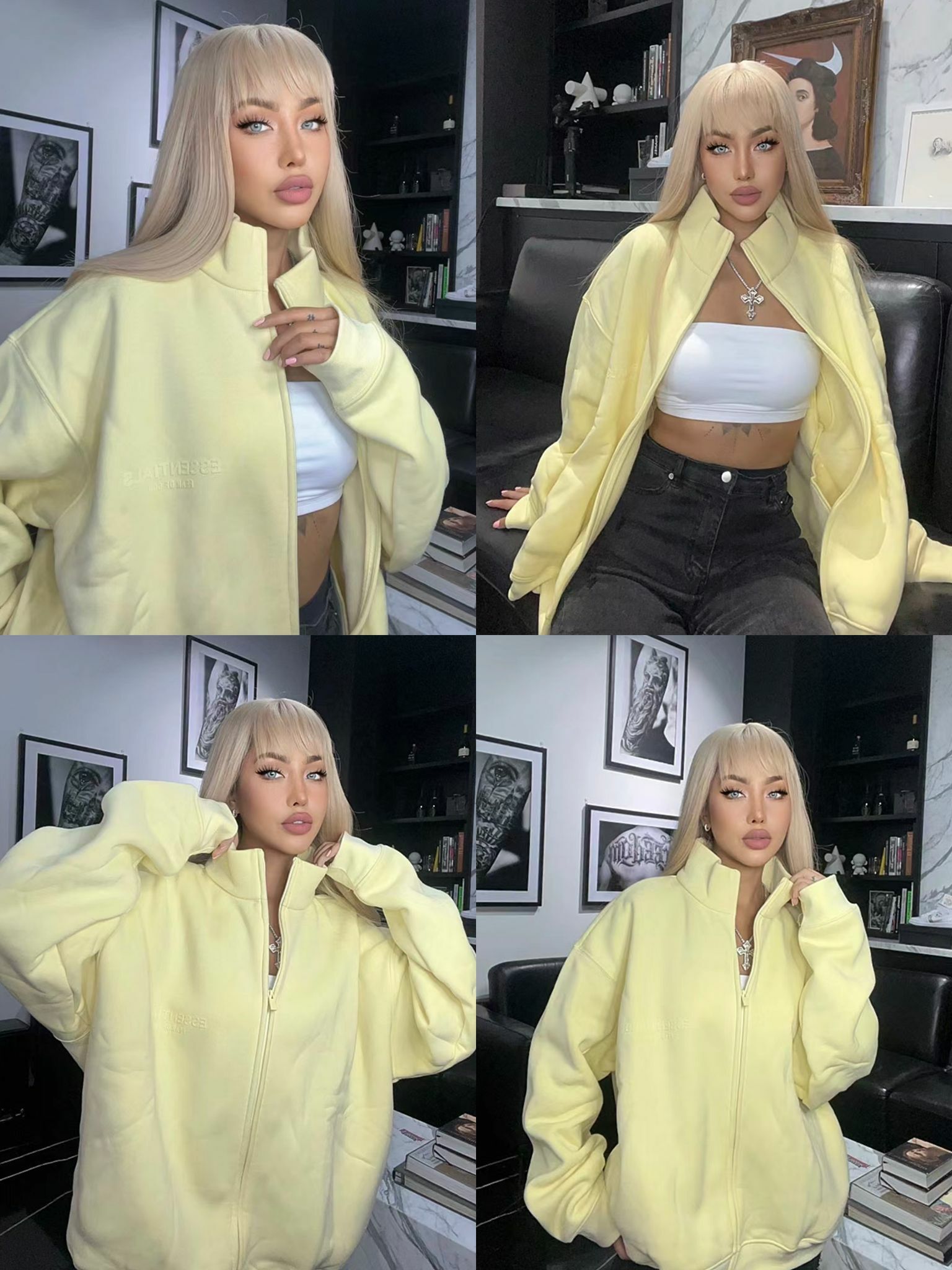 【預購】ESSENTIALS Full Zip F062702 女裝外套(黃色)