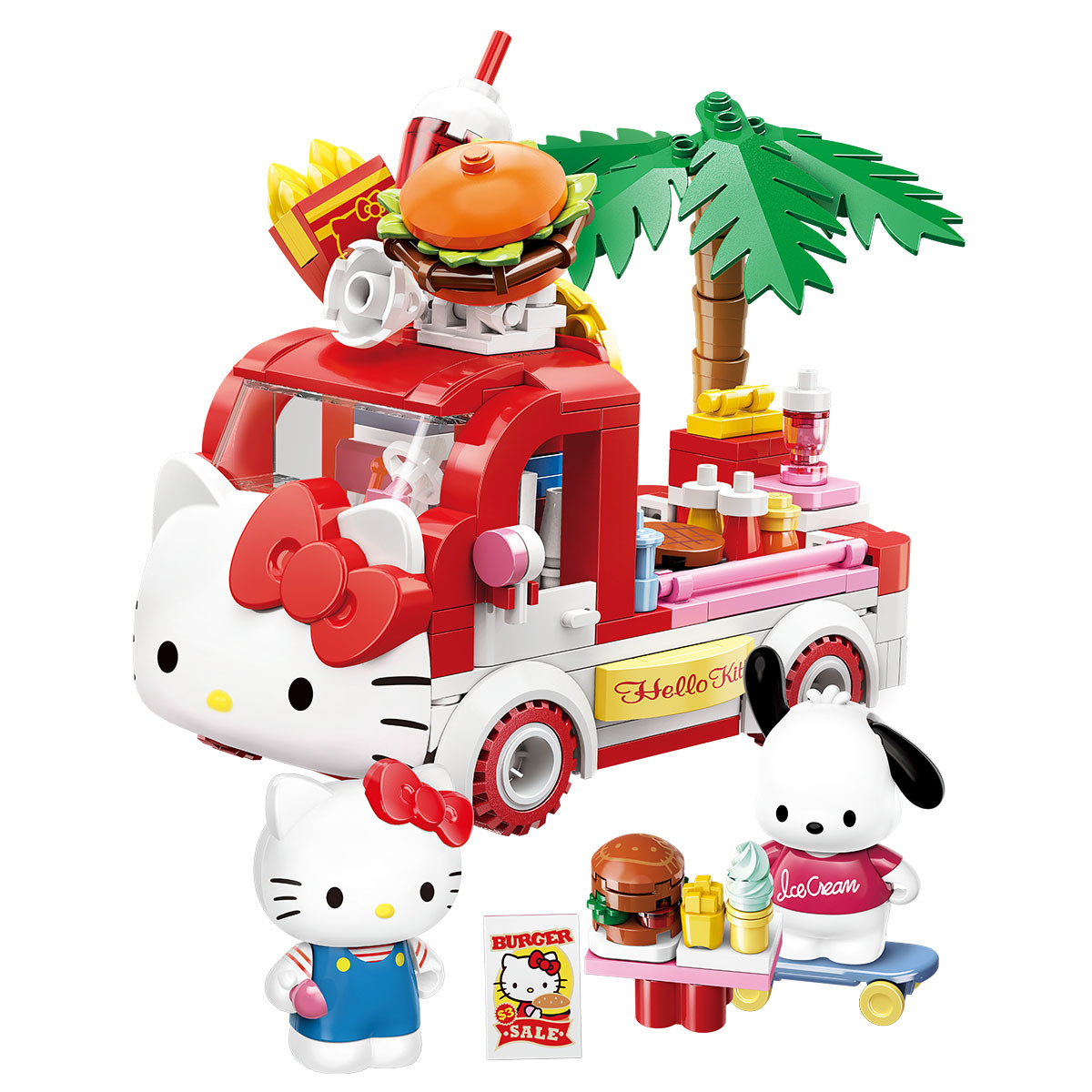 Hello Kitty 與 Pochacco 的街頭小食餐車