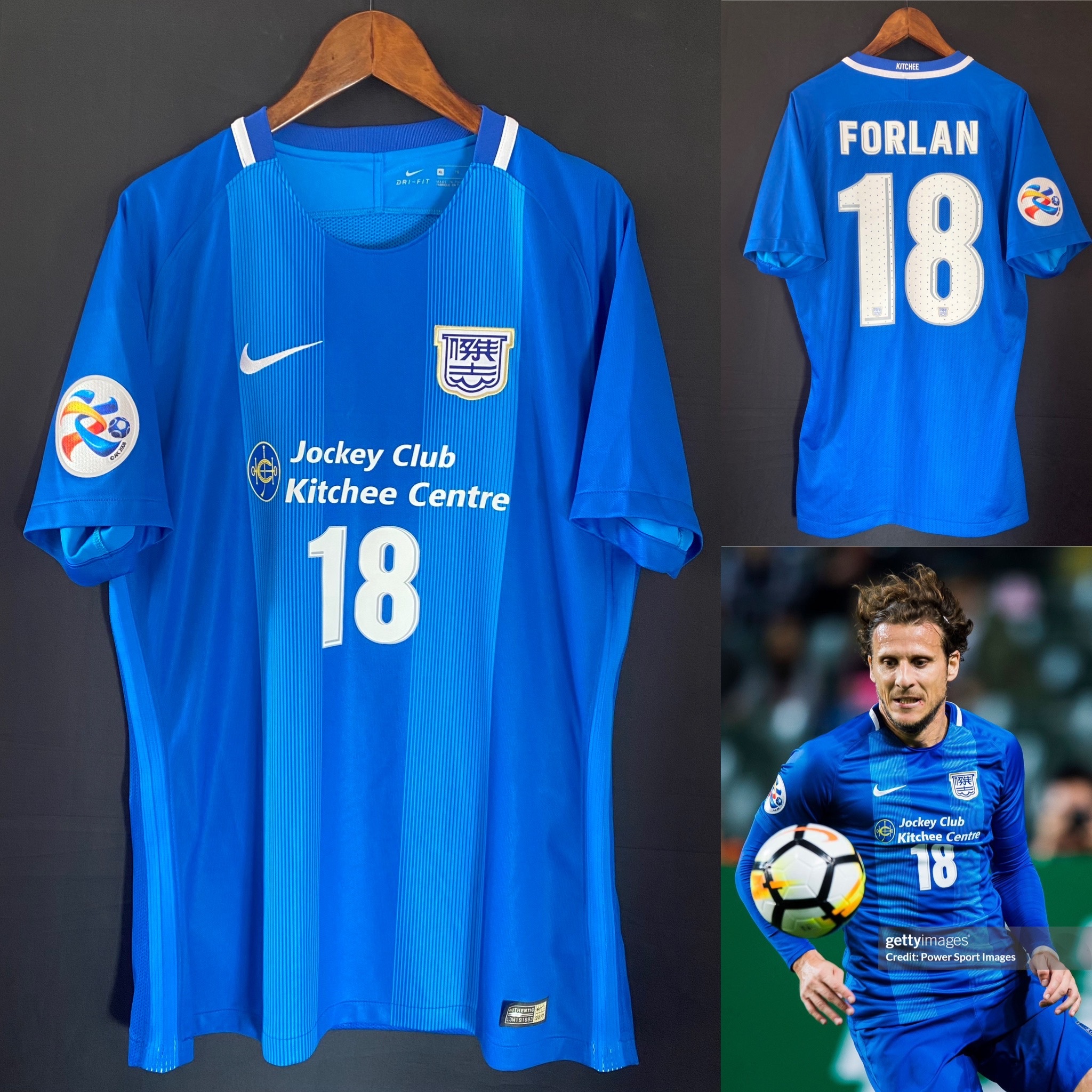 (Match Issue) Kitchee 2018 AFC Champions League Nike Home Match Worn Issue Shirt #18 FORLAN