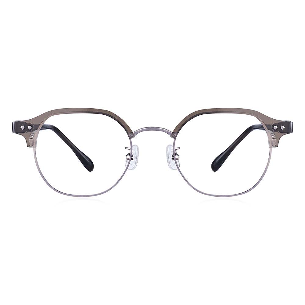 經典Retro 款皇冠型眉架框眼鏡-三色可選