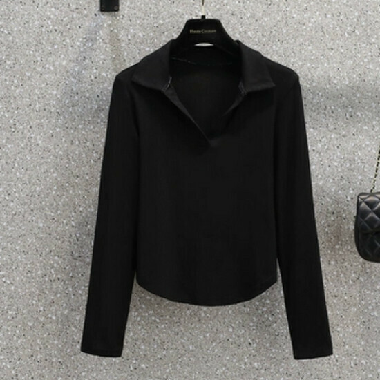 Hot selling polo collar versatile shirt [black] [M-4XL size] (please contact customer service to confirm the delivery size after placing the order)