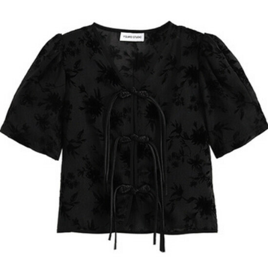 Hot selling Chinese style printed short-sleeved top [Black] [M-4XL size] (please contact customer service to confirm the delivery size after placing the order)