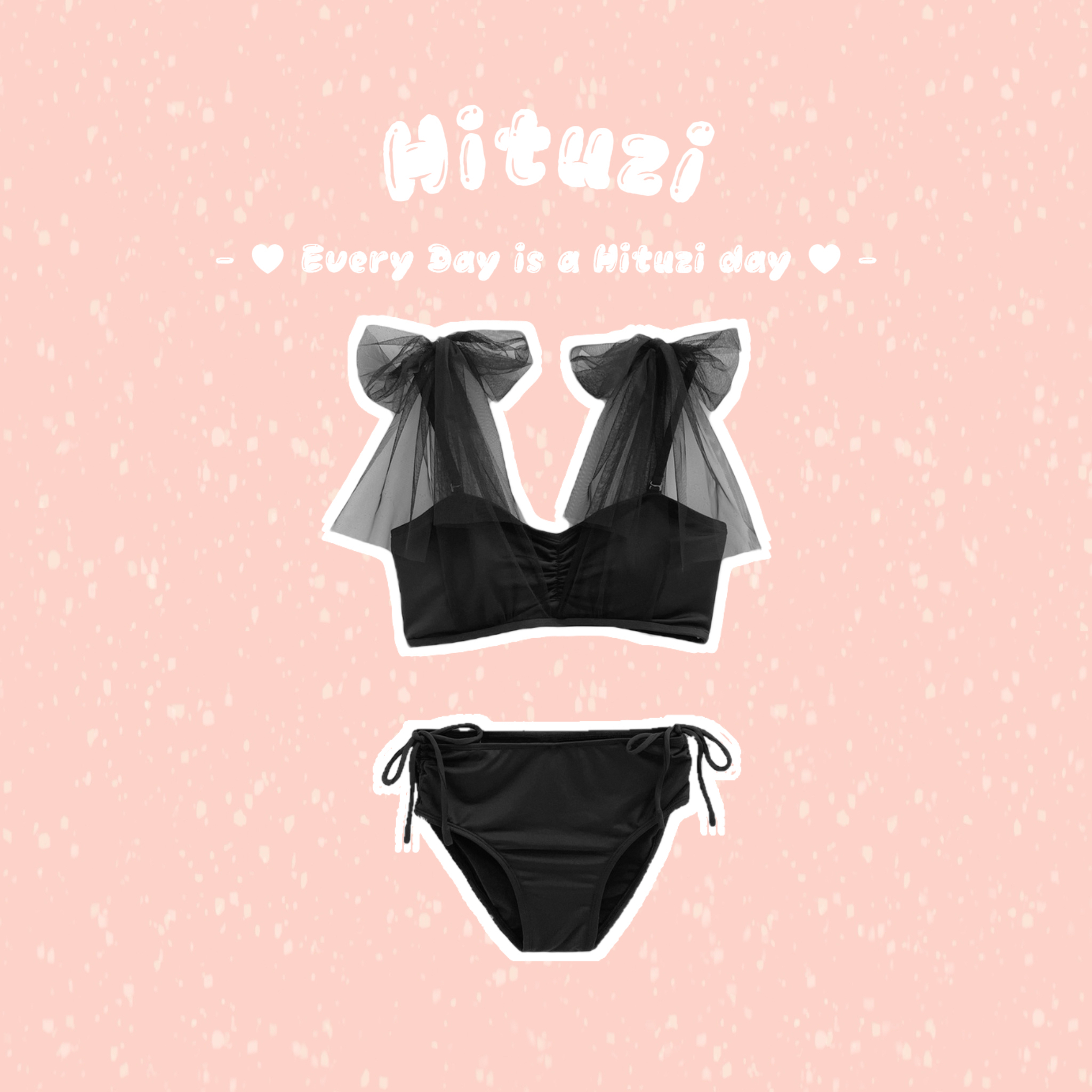 薄紗蝴蝶結泳裝