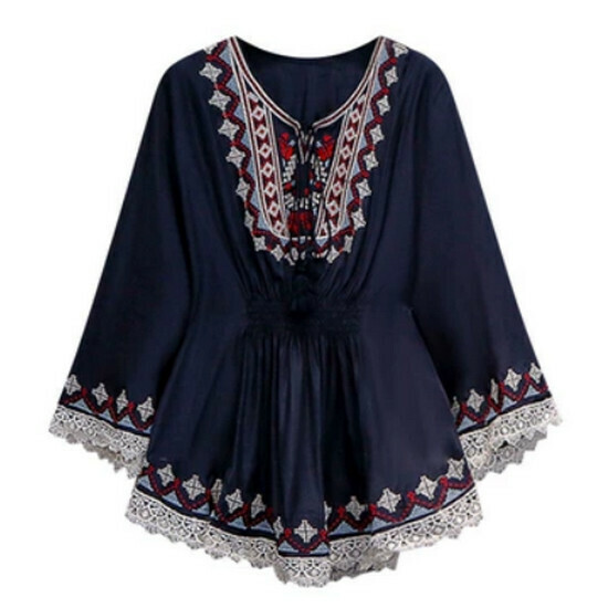 Hot selling chic chiffon long-sleeved top [blue] [size M-4XL] (please contact customer service to confirm the delivery size after placing the order)