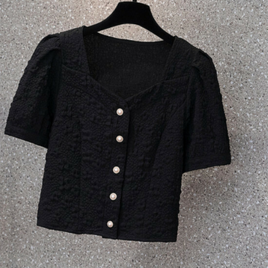 Hot selling chic short-sleeved shirt [black] [M-4XL size] (please contact customer service to confirm the delivery size after placing the order)
