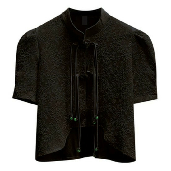 Hot selling improved cheongsam short-sleeved shirt [black] [M-4XL size] (please contact customer service to confirm the delivery size after placing the order)