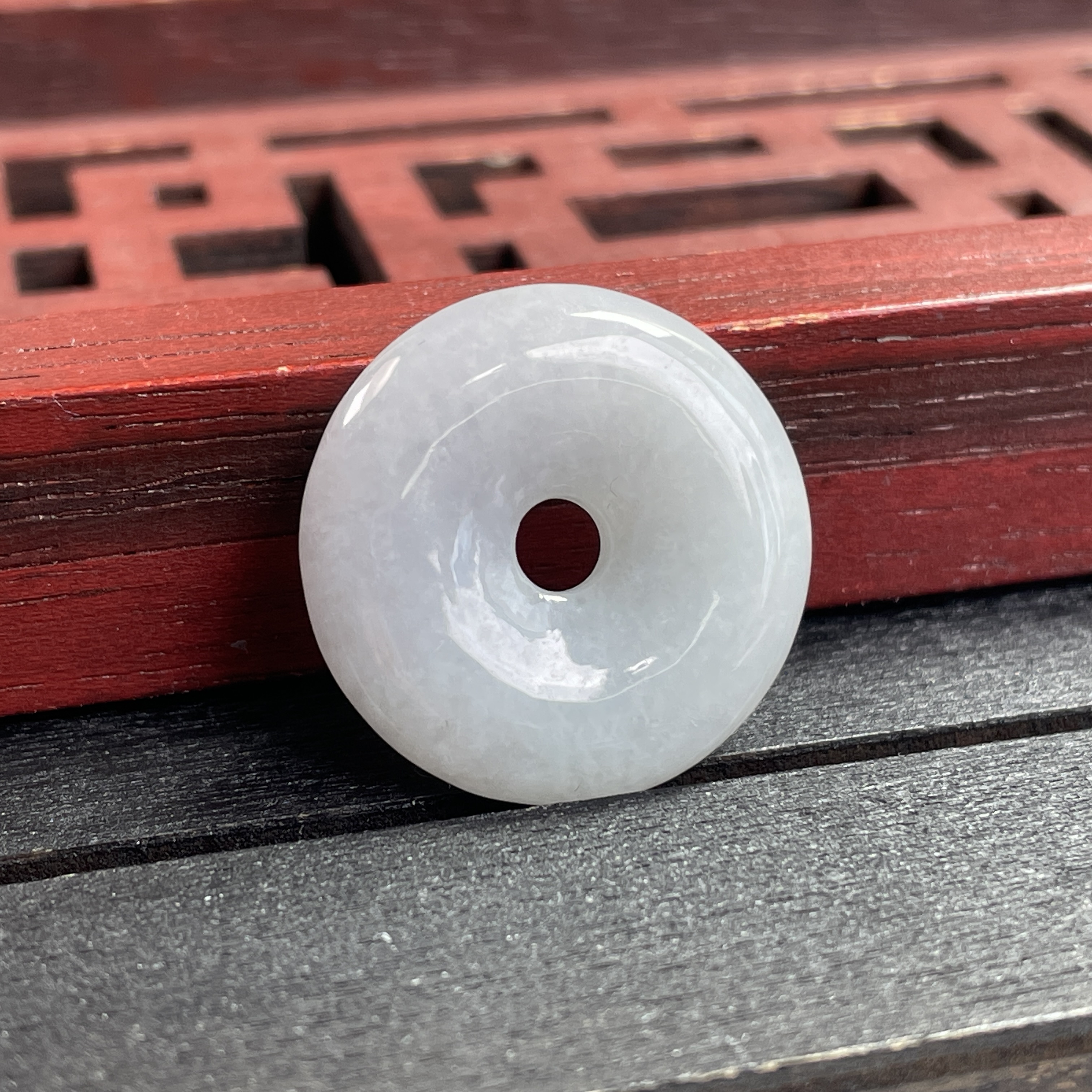 翡翠冰糯平安扣 (21.2mm直徑),天然翡翠A玉, 緬甸玉, Jade, Jadeite