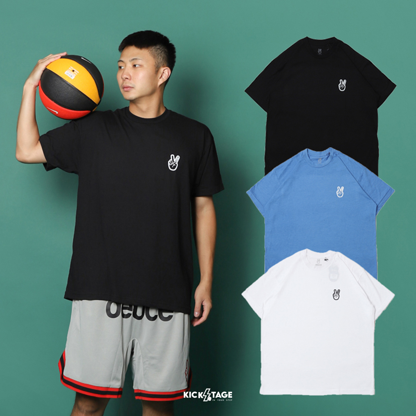 **售出無退換**男女款 DEUCE BRAND BASIC TEE 黑 白 藍 經典 小LOGO 休閒 短袖 短T【DE005】