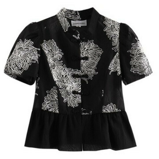 Hot-selling Chinese-style short-sleeved shirt with buckles [Black] [M-4XL size] (please contact customer service to confirm the delivery size after placing the order)