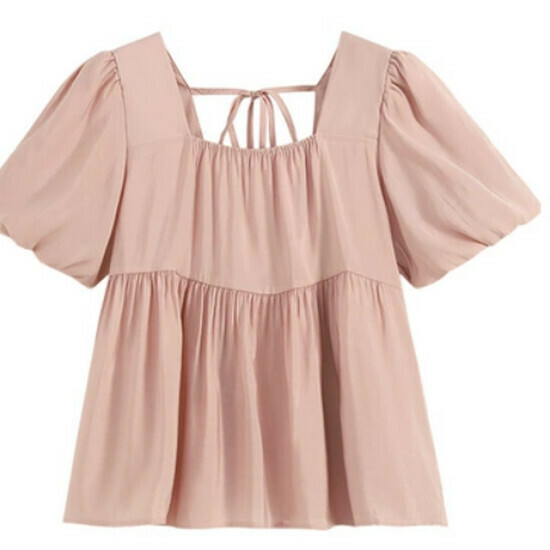 Hot seller collared chiffon crop top [pink] [M-3XL size] (please contact customer service to confirm the delivery size after placing the order)