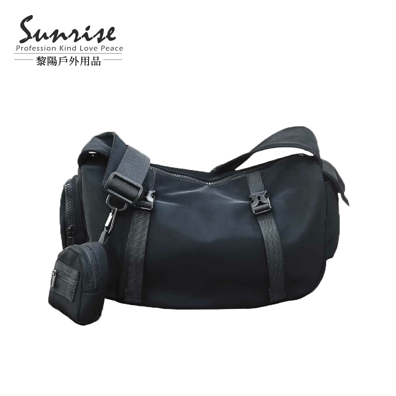 【黎陽】工裝耐磨休閒斜背包 黑 工裝包/郵差包/日系/大容量/運動/單肩包/多功能/旅遊/外出/休閒 70WCB1916