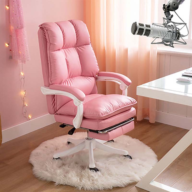 Popular computer chair swivel chair home office chair competitive gaming chair (pink)