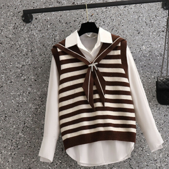 Hot selling vest vest layered sweater [brown] [size M-4XL] (please contact customer service to confirm the delivery size after placing the order)