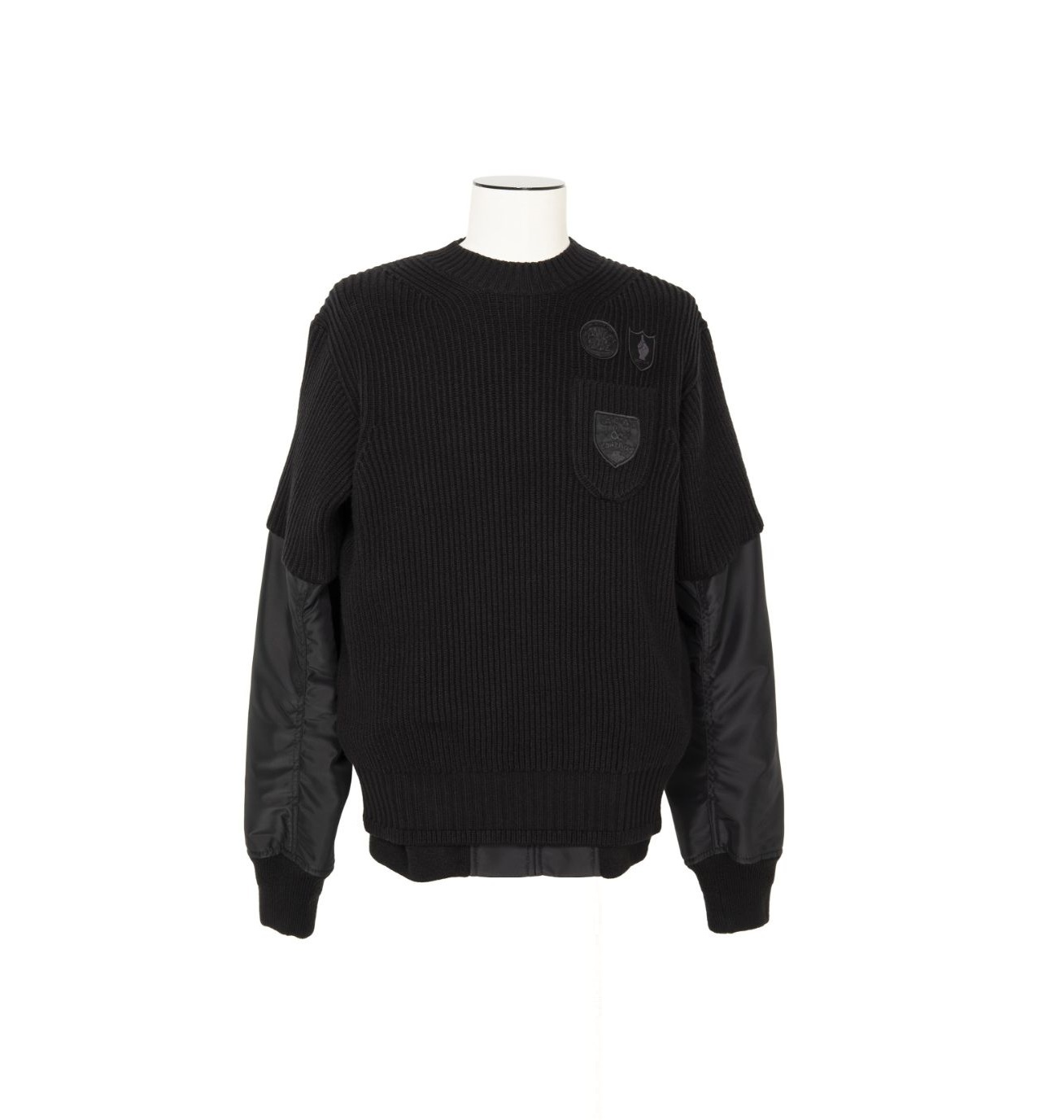 SACAI 2024 GONZ MULTI PATCH NYLON TWILL x KNIT SWEATER - PRE ORDER ITEM (預訂中)