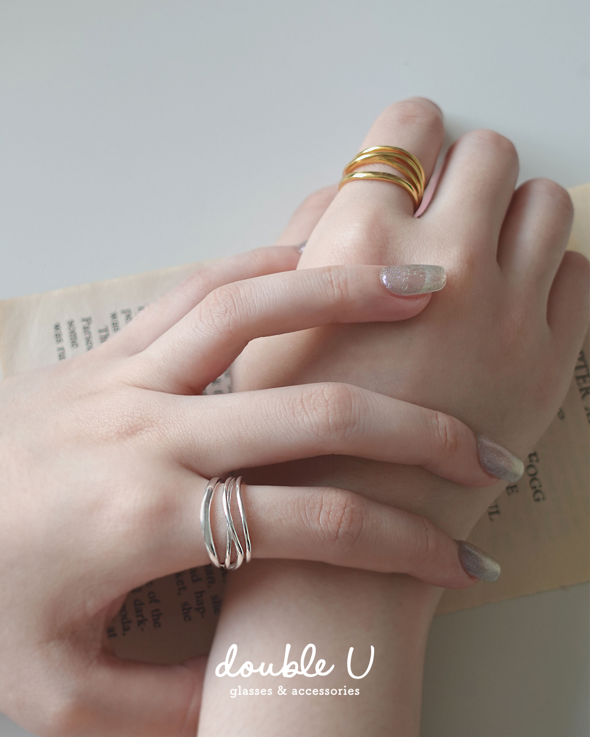 平行交錯・純銀戒指 (MRS10220)