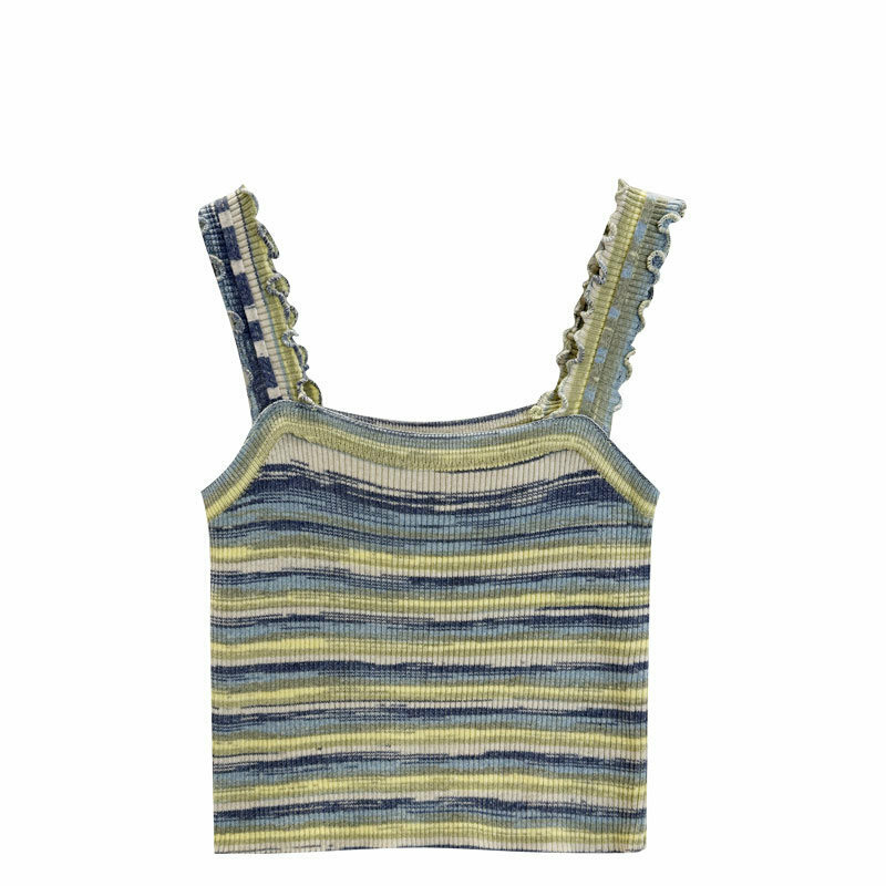 Hot selling striped knitted suspenders (pickle yellow, one size fits all)