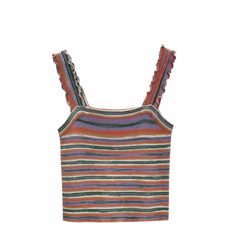 Hot selling striped knitted suspenders (purple, one size fits all)