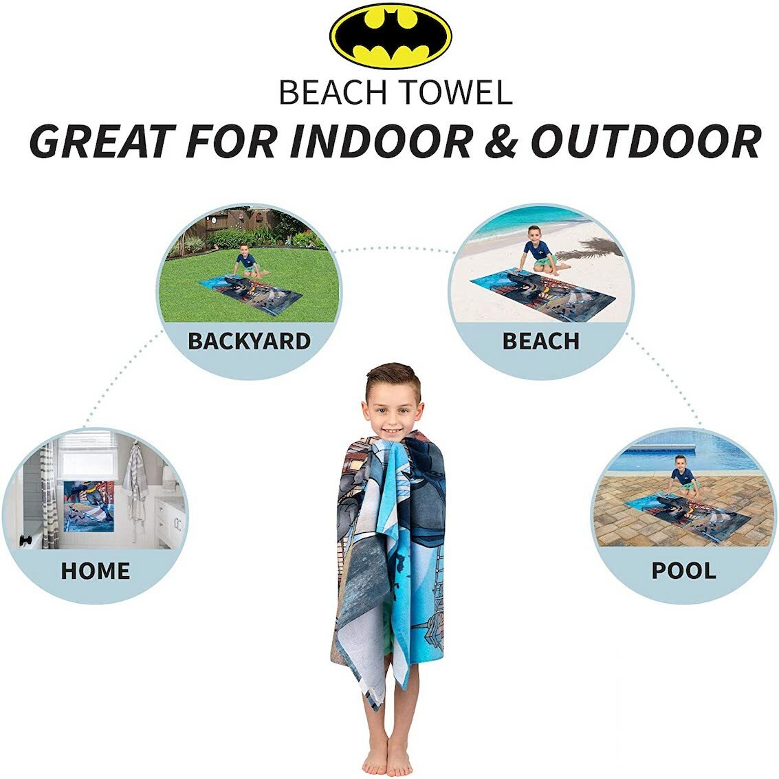 美國 Batman 超柔軟棉質浴巾