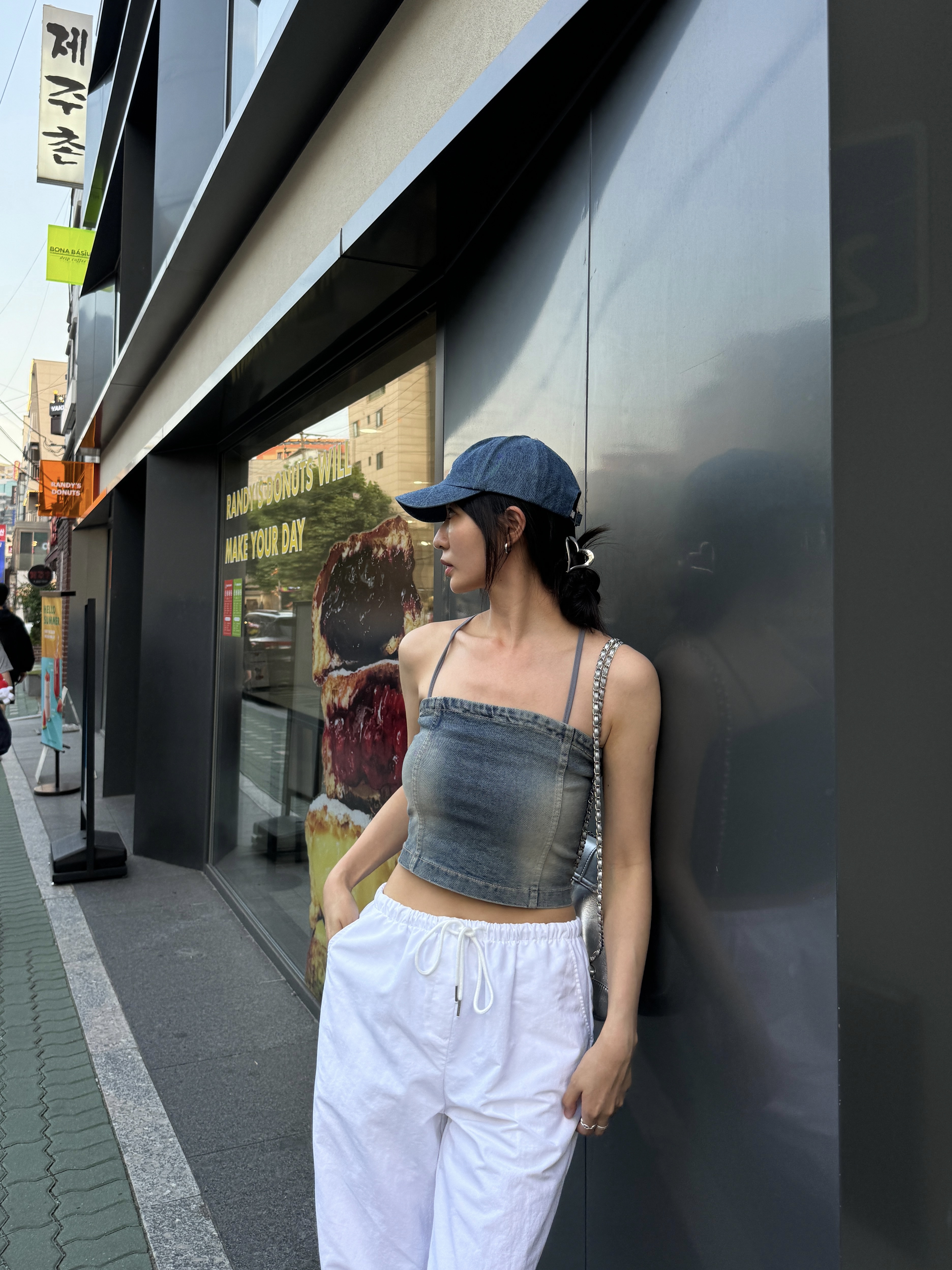 (訂貨) 個性洗水牛仔抹胸上衣(不含胸墊) T0701 (深藍/淺藍現貨)