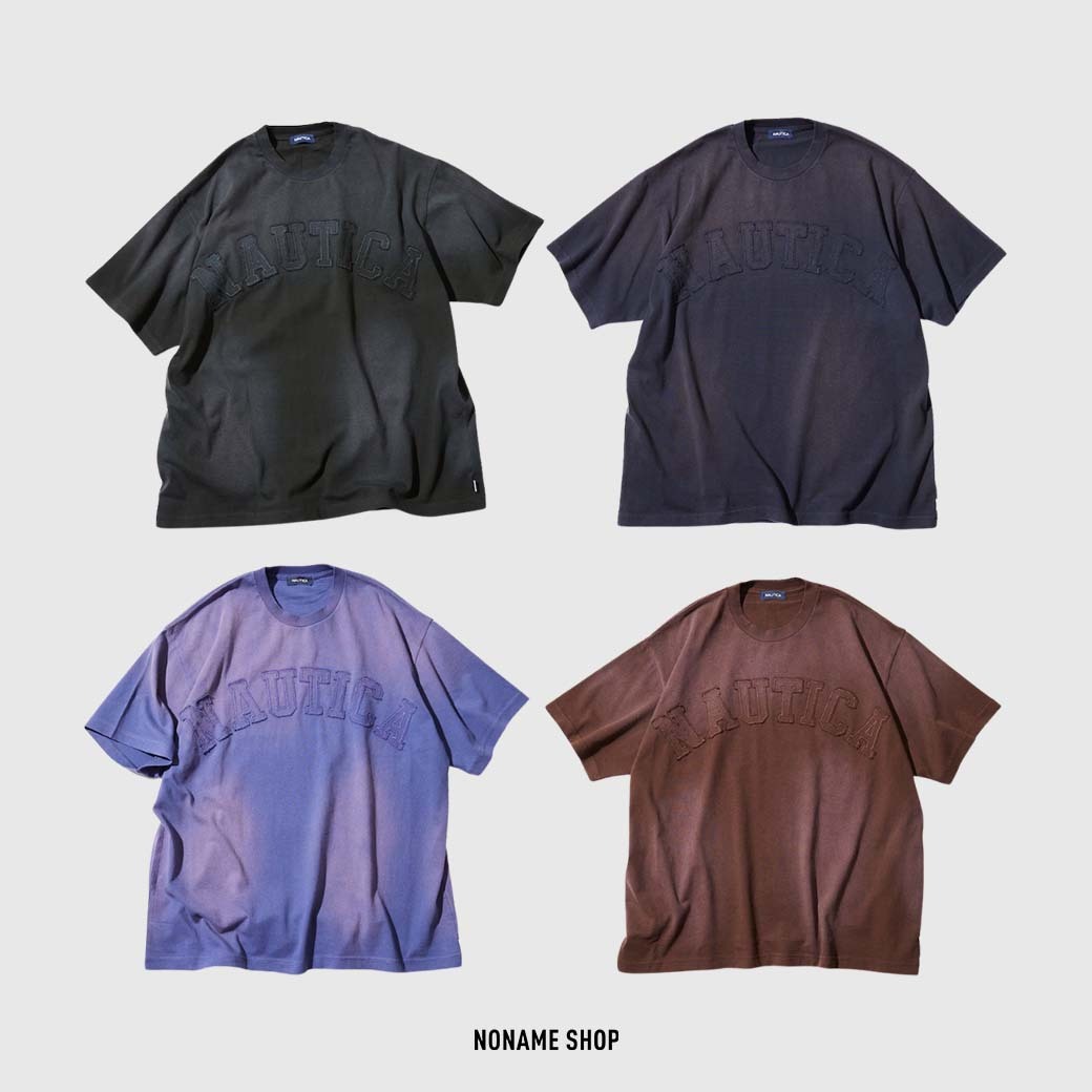 NAUTICA JP 24SS GARMENT DYED ARCH LOGO S/S TEE 字母 渲染 四色 短袖 (男款)