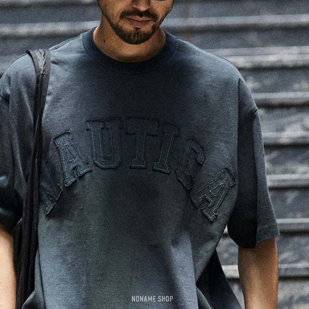 NAUTICA JP 24SS GARMENT DYED ARCH LOGO S/S TEE 字母 渲染 四色 短袖 (男款)
