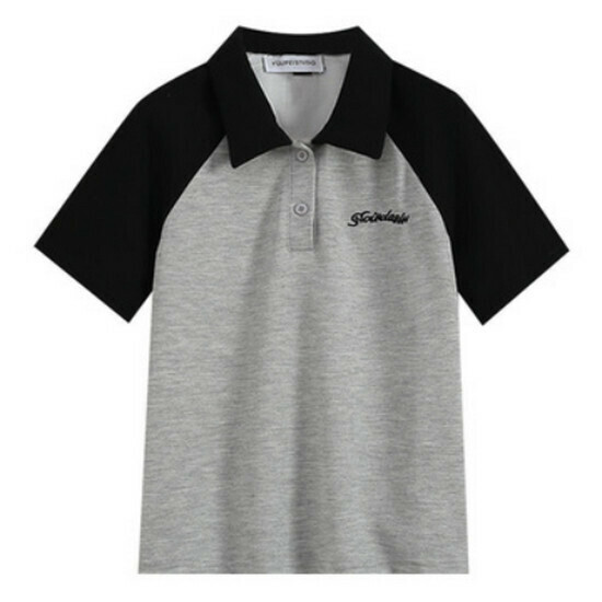 熱賣撞色Polo領短袖T恤【灰色】【L-4XL碼】（下單後請聯絡客服確認發貨尺碼）