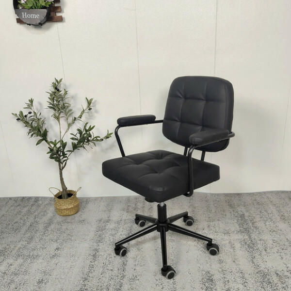 Popular Computer Chair Lift Rotatable Chair Solid Armrest Frame (Black)
