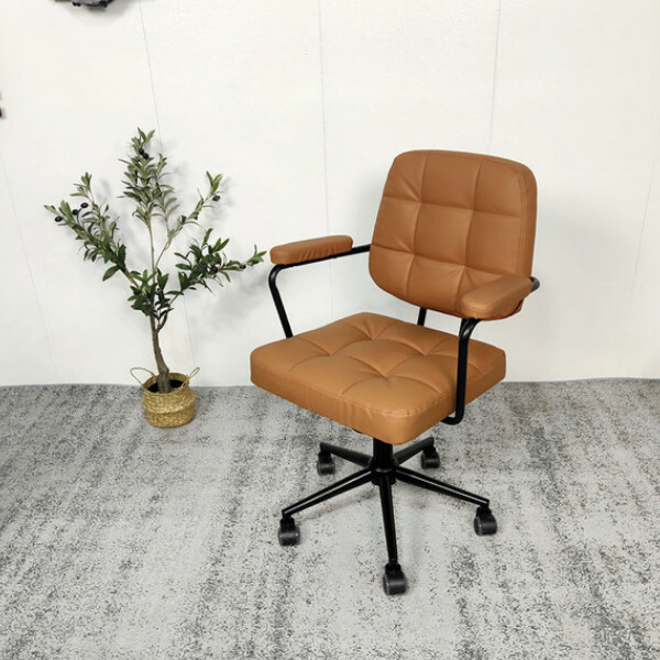 Popular Computer Chair Lift Rotatable Chair Solid Armrest Frame (Brown)