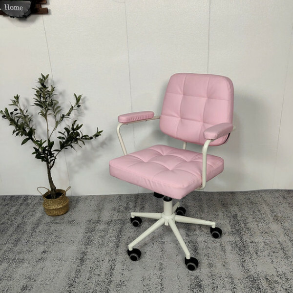 Popular Computer Chair Lift Rotatable Chair Solid Armrest Frame (Pink)
