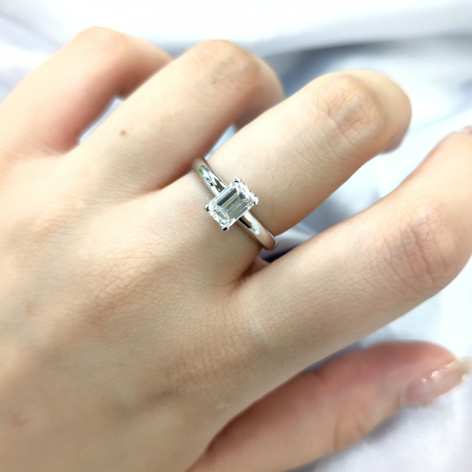 14K White Gold 1.01ct Diamond Ring